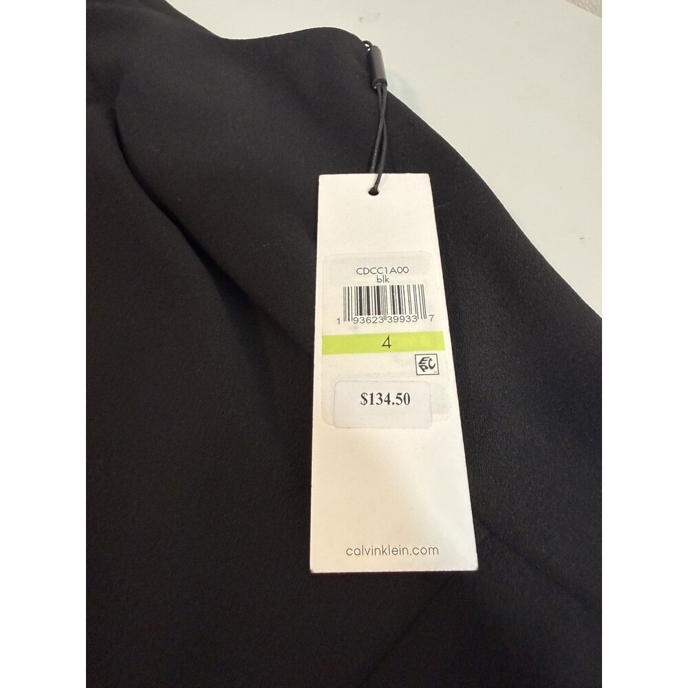 NWT Calvin Klein Woman’s Sleeveless Sheath Black Dress, Size 4 - Picture 3 of 9